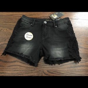 New NWT Girls Black Denim Shorts Jean shorts 14